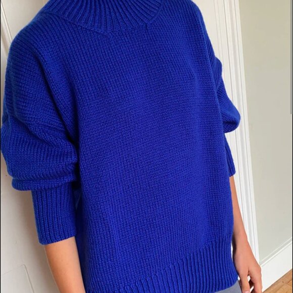 Jaggery London Nora turtleneck / highland wool / sapphire - Picture 3 of 8